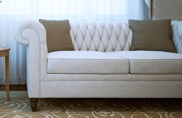 Dry Upholstery Cleaning White Sofa